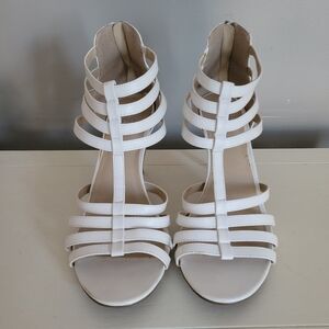 9&CO white strappy gladiator heels sandals